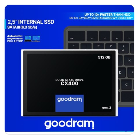 DYSK SSD GOODRAM 512GB Gen. 2 SATA III 2,5 CX400 (OUTLET)