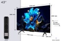 Telewizor TCL 43P7K QLED 43" 4K Ultra HD Google TV Dolby Atmos DVB-T2 Metaliczny (OUTLET)