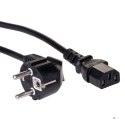 Kabel Akyga AK-PC AK-PC-06A (Hybrydowa standardu C/E/F (CEE 7/7) M - C13 M; 3m; kolor czarny)