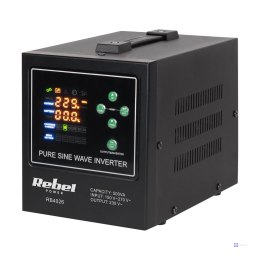 REBEL ZASILACZ AWARYJNY Z CZYSTYM PRZEBIEGIEM SINUSOIDALNYM I FUNKCJĄ ŁADOWANIA LFP4 12V 230V 500VA/300W RB-4026