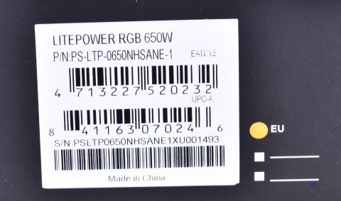 Zasilacz Thermaltake Litepower RGB PS-LTP-0650NHSANE-1 (650 W; Aktywne; 120 mm)