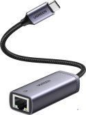 Ugreen zewnętrzna karta sieciowa USB Typ C - RJ45 1Gbps (1000Mbps) szary