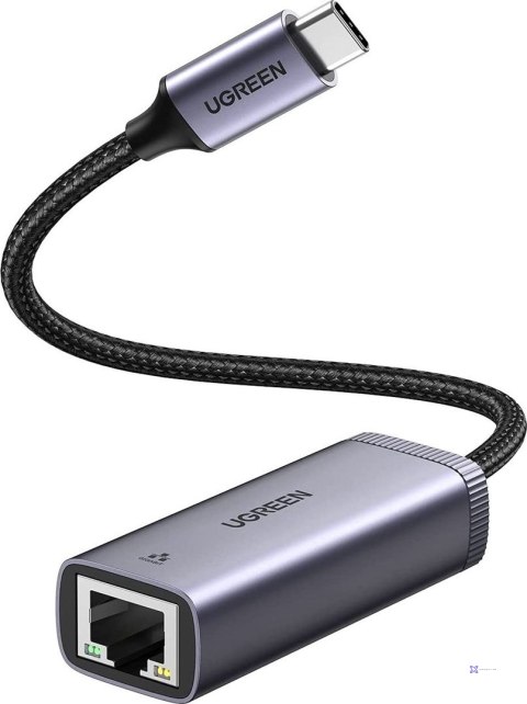 Ugreen zewnętrzna karta sieciowa USB Typ C - RJ45 1Gbps (1000Mbps) szary