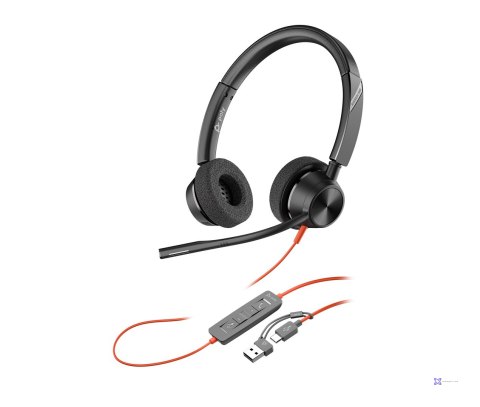 Słuchawki Poly Blackwire 3320 Stereo USB-C Headset +USB-C/A Adapter 8X219AA