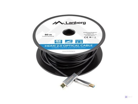 LANBERG KABEL HDMI M/M V2.0 80M OPTYCZNY AOC CA-HDMI-20FB-0800-BK