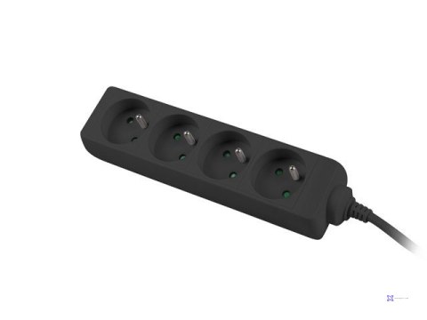 Przedłużacz Lanberg PS0-04E-0100-IEC-BK (1m; kolor czarny)