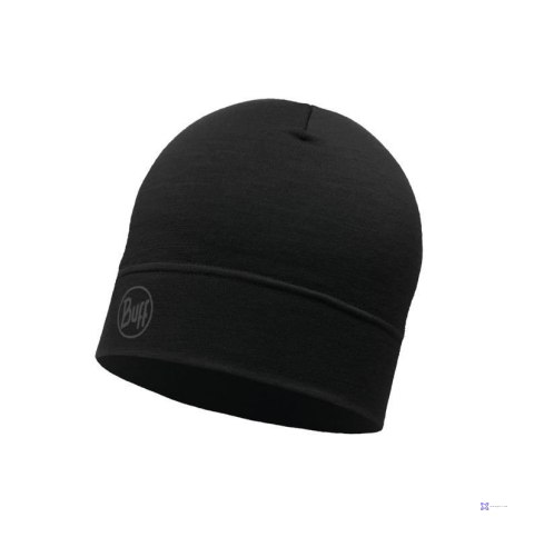 Czapka wełniana Buff Merino Lightweight, solid black