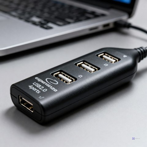 Hub Esperanza EA116 (4x USB 2.0; kolor czarny)