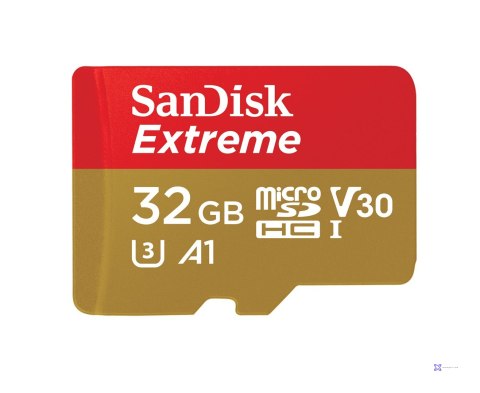 Karta pamięci SanDisk Extreme SDSQXAF-032G-GN6AA (32GB; Class U3; Adapter, Karta pamięci)