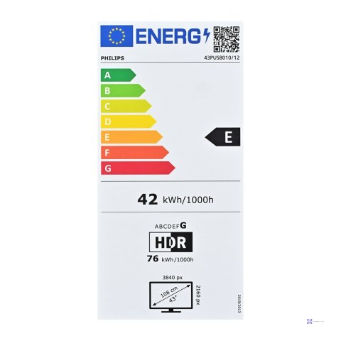 Telewizor Philips 43PUS8010/12 LED 43'' 4K Ultra HD Titan OS Dolby Atmos Ambilight DVB-T2 Czarny