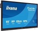 Iiyama TE6513A-B2AG signage display Interaktywny płaski panel 163,8 cm (64.5") Wi-Fi 500 cd/m2 4K Ultra HD Czarny Ekran dotykowy