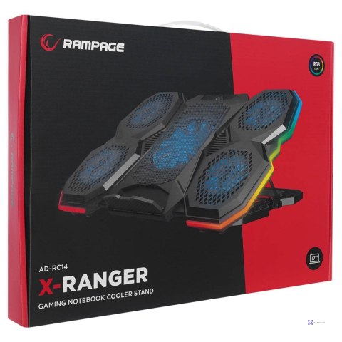RAMPAGE PODSTAWKA CHŁODZĄCA POD LAPTOP AD-RC14 9-17" RGB