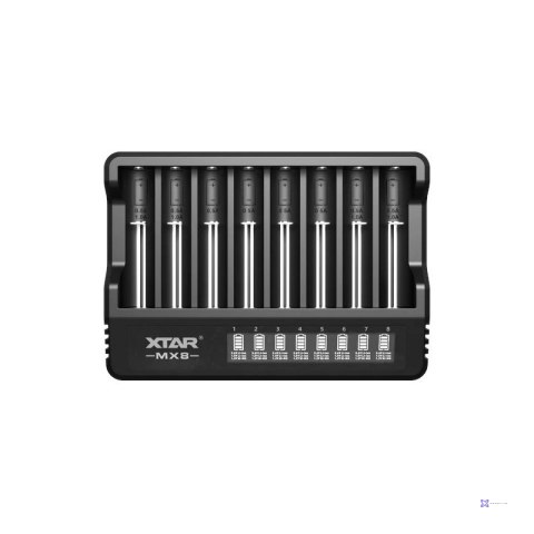 XTAR ŁADOWARKA DO AKUMULATORÓW LI-ION 3,6V / 3,7V / 1,5V ORAZ 1,2V NI-MH - 8 KANAŁÓW MX8