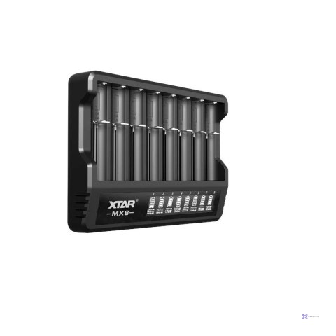 XTAR ŁADOWARKA DO AKUMULATORÓW LI-ION 3,6V / 3,7V / 1,5V ORAZ 1,2V NI-MH - 8 KANAŁÓW MX8