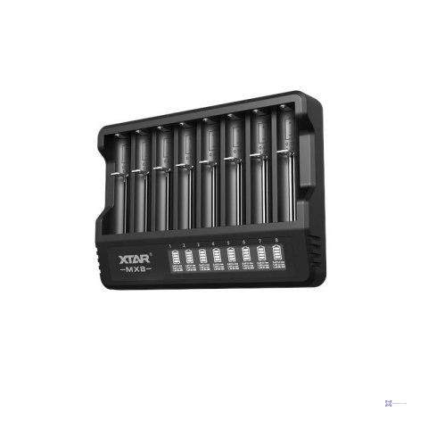 XTAR ŁADOWARKA DO AKUMULATORÓW LI-ION 3,6V / 3,7V / 1,5V ORAZ 1,2V NI-MH - 8 KANAŁÓW MX8