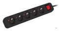 LANBERG LISTWA PRZEDŁUŻACZ 1.5M 5X 230V PL Z WYŁĄCZNIKIEM KABEL WYKONANY Z PEŁNEJ MIEDZI CZARNA