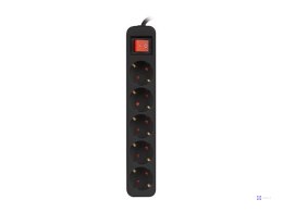 LANBERG LISTWA PRZEDŁUŻACZ 1.5M 5X 230V SCHUKO Z WYŁĄCZNIKIEM KABEL WYKONANY Z PEŁNEJ MIEDZI CZARNA