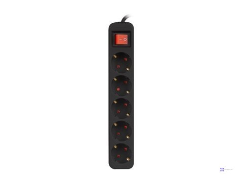 LANBERG LISTWA PRZEDŁUŻACZ 1.5M 5X 230V SCHUKO Z WYŁĄCZNIKIEM KABEL WYKONANY Z PEŁNEJ MIEDZI CZARNA