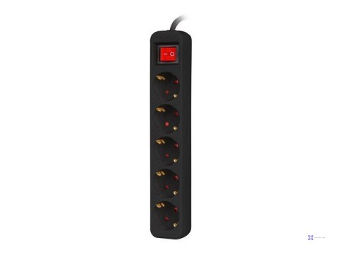 LANBERG LISTWA PRZEDŁUŻACZ 1.5M 5X 230V SCHUKO Z WYŁĄCZNIKIEM KABEL WYKONANY Z PEŁNEJ MIEDZI CZARNA