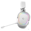 RAMPAGE SŁUCHAWKI BEZPRZEWODOWE NAUSZNE RETSU BT 2.4G RGB WHITE