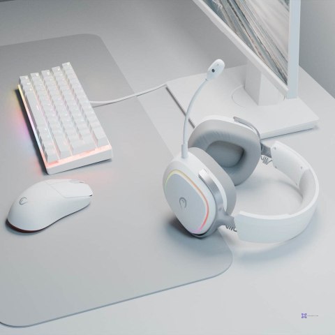 RAMPAGE SŁUCHAWKI BEZPRZEWODOWE NAUSZNE RETSU BT 2.4G RGB WHITE