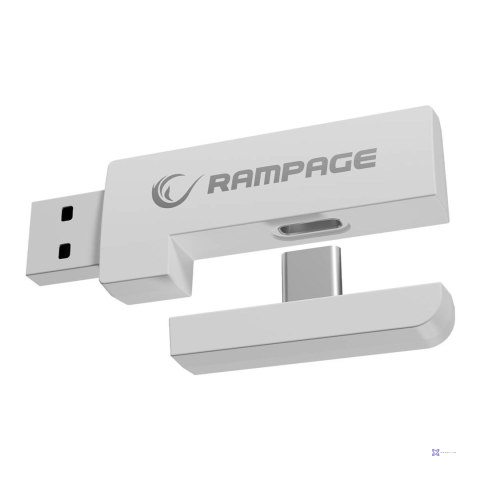 RAMPAGE SŁUCHAWKI BEZPRZEWODOWE NAUSZNE RETSU BT 2.4G RGB WHITE