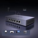Switch Ugreen przełącznik ethernet 6-Portowy 1Gb/s z PoE - szary