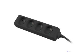 LANBERG LISTWA PRZEDŁUŻACZ 1.5M 4X 230V PL KABEL WYKONANY Z PEŁNEJ MIEDZI CZARNA