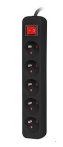 LANBERG LISTWA PRZEDŁUŻACZ 1.5M 5X 230V PL Z WYŁĄCZNIKIEM KABEL WYKONANY Z PEŁNEJ MIEDZI CZARNA