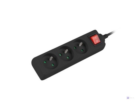 LANBERG LISTWA PRZEDŁUŻACZ 3M 3X 230V PL Z WYŁĄCZNIKIEM KABEL WYKONANY Z PEŁNEJ MIEDZI CZARNA
