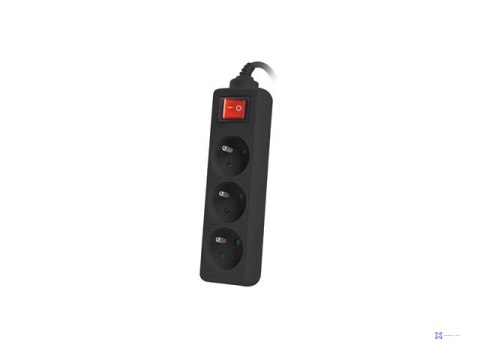 LANBERG LISTWA PRZEDŁUŻACZ 3M 3X 230V PL Z WYŁĄCZNIKIEM KABEL WYKONANY Z PEŁNEJ MIEDZI CZARNA
