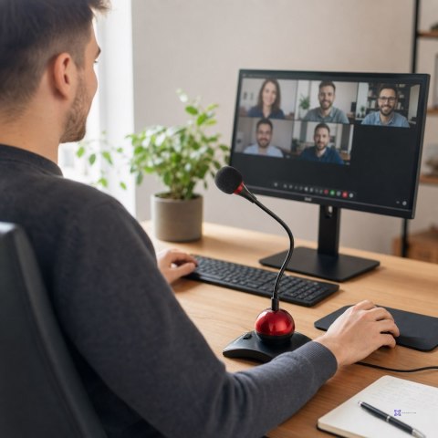 Mikrofon Esperanza Chat Desktop EH130 (kolor czerwony)