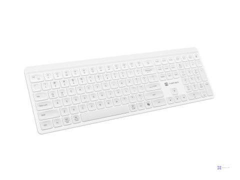 NATEC KLAWIATURA TANG US BEZPRZEWODOWA BT + 2.4GHZ CICHA SLIM BIAŁA