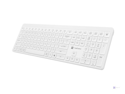 NATEC KLAWIATURA TANG US BEZPRZEWODOWA BT + 2.4GHZ CICHA SLIM BIAŁA