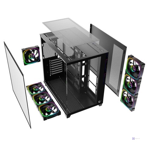 RAMPAGE OBUDOWA PC ZE SZKŁEM HARTOWANYM SEALITE 7X WENTYLATOR ARGB PWM BLACK