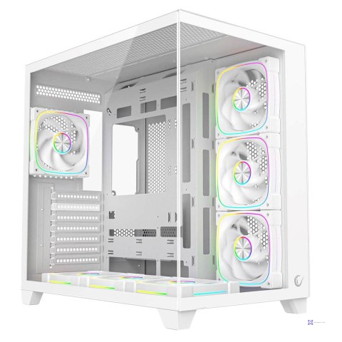 RAMPAGE OBUDOWA PC ZE SZKŁEM HARTOWANYM SEALITE 7X WENTYLATOR ARGB PWM WHITE