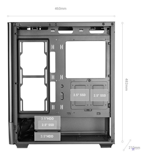 TACENS MARS MC-LCDPRO 7.2" IPS LCD ATX- obudowa