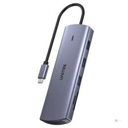 UNITEK HUB USB-C 9W1, HDMI, VGA, SD, RJ45, 3X USB-A, PD 100W