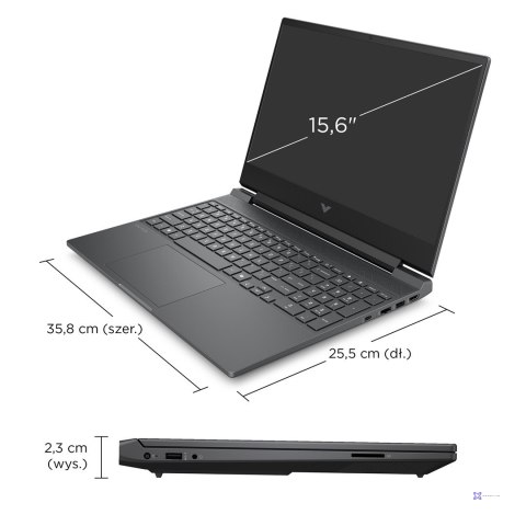 HP Victus 15-fa2246nw i5-13420H 15.6"FHD IPS 144Hz 300nits AG 16GB DDR4 SSD512 GeForce RTX 3050 6GB WiFi6+BT Cam720p 52,5Wh Win1