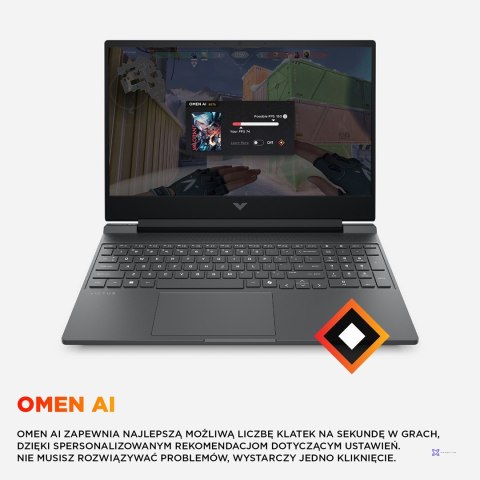 HP Victus 15-fa2246nw i5-13420H 15.6"FHD IPS 144Hz 300nits AG 16GB DDR4 SSD512 GeForce RTX 3050 6GB WiFi6+BT Cam720p 52,5Wh Win1