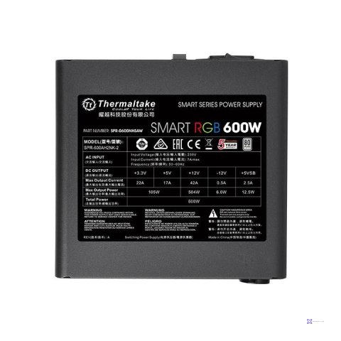 Zasilacz Thermaltake Smart 600W RGB PS-SPR-0600NHSAWE-1 (600 W; Aktywne; 120 mm)