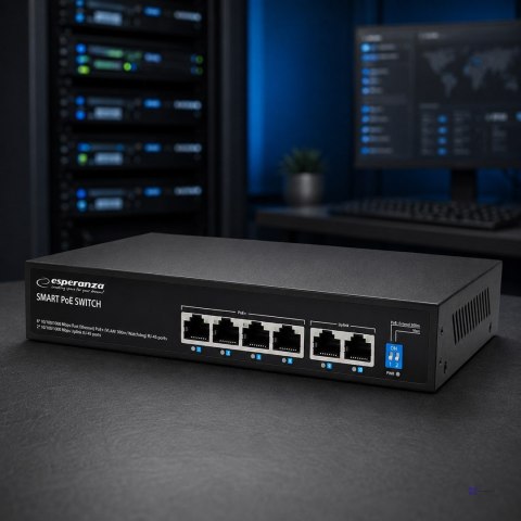 ESPERANZA SWITCH 6-PORTOWY POE 10/100M 60W SPINNER ENS105