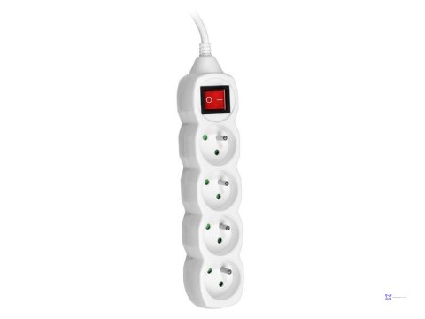 Przedłużacz TRACER PowerCord 3,0m (4 gniazda, wyłącznik, biały)