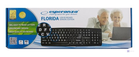 Klawiatura Esperanza Florida EK129 (USB 2.0; (US); kolor czarny)
