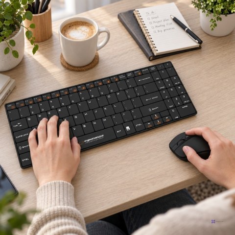Zestaw klawiatura + mysz Esperanza EK122K (USB 2.0; (US); kolor czarny; laserowa)