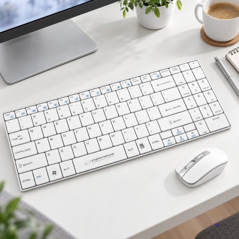 Zestaw klawiatura + mysz Esperanza EK122W (USB 2.0; kolor biały; laserowa)