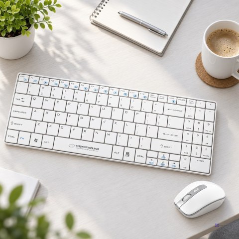 Zestaw klawiatura + mysz Esperanza EK122W (USB 2.0; kolor biały; laserowa)