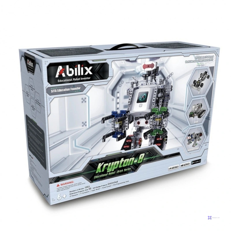 Abilix Krypton 8 V2 EDU - robot edukacyjny STEM - 1,3GHz / 1551 klocków do budowy 50 projektów z instrukcjami PL