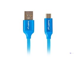Kabel Lanberg Premium CA-USBM-20CU-0010-BL (USB 2.0 - Micro USB typu B ; 1m; kolor niebieski)