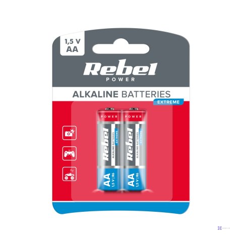 Baterie alkaliczne REBEL EXTREME LR06 2szt/bl.